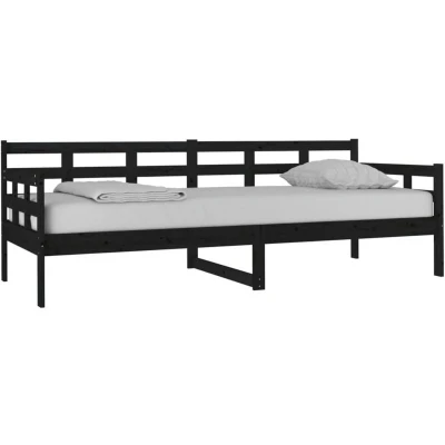 Image of vidaXL Day Bed without Mattress Black Solid Wood Pine 80x200 cm
