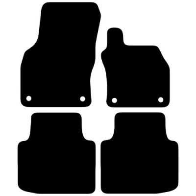 Image of Carsio Carpet Car Mats For Superb 2015 Onwards 4 Piece Set With Clips Tailored Fit Floor Mat Complete Accessory Black Custom Fitted All Weather, Anti Slip Backing &amp; Trim