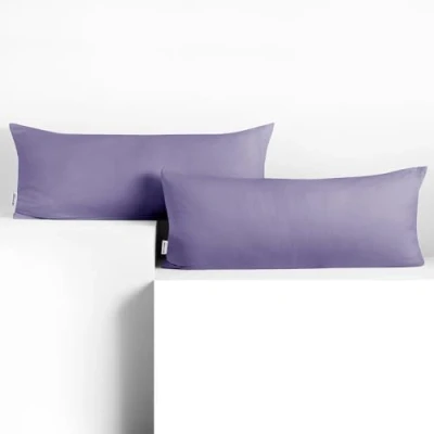 Image of DecoKing 2 x Pillowcases 40 120 cm Jersey Cotton Zip Lavender Amber