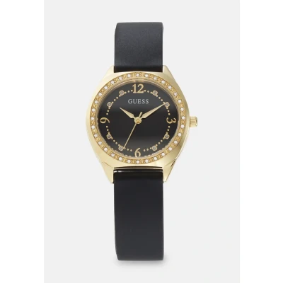 Image of Guess Charlotte GW0820L1 Women&#039;s Watch Silicone, Gold black, Strap.