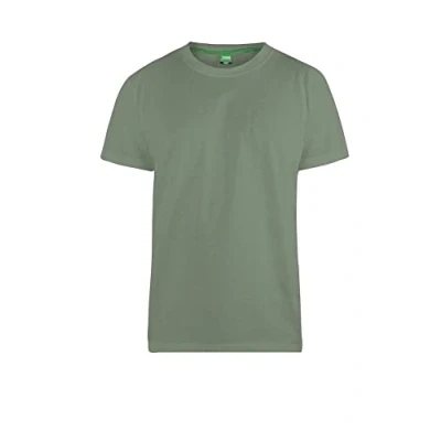 Image of D555 Duke Mens Kingsize Crew Neck Plain Cotton T Shirt Ribbed Khaki 7XL (Flyers 81)