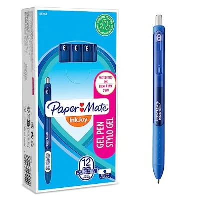 Image of Paper Mate InkJoy Gel Pens Medium Point (0.7mm) Dark Blue Ink 12 Count