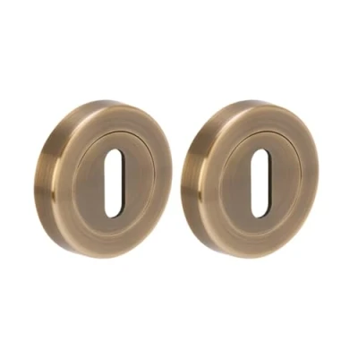 Image of HANDLEZONE® 2 Pack Keyhole Door Lock Escutcheon Covers Antique Bronze