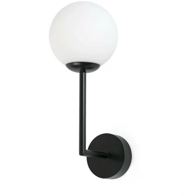 Image of Gala Black Globe Wall Lamp IP44