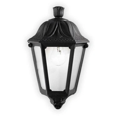 Image of Anna 1 Light Outdoor Flush Wall Lantern Black IP44, E27