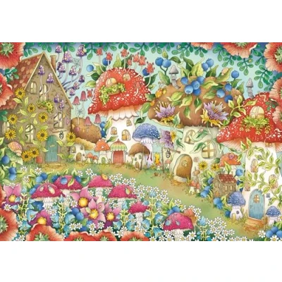 Image of Ravensburger Floral Mushroom Houses 1000 Piece Jigsaw Puzzle for Adults &amp; Kids Age 12 Years Up
