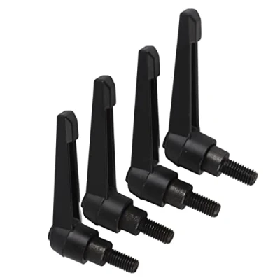 Image of Hilitand 4 x M8 Stainless Steel Adjustable Male Thread Machine Grips, Black (16 mm)