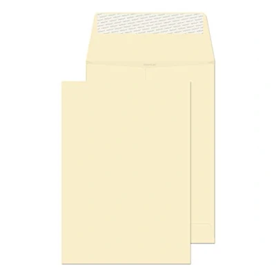 Image of Blake Business C4 324 x 229 25 mm 120 gsm Gusset Pocket Peel &amp; Seal Envelopes (9400) Cream Wove Pack of 125