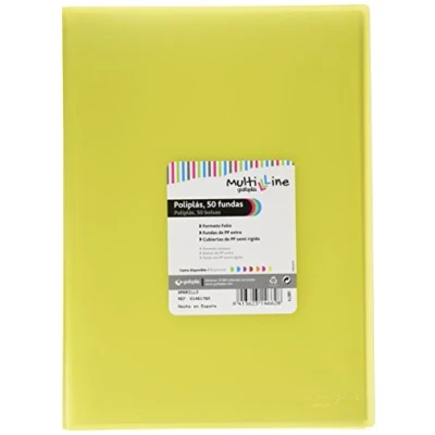 Image of Grafoplas Foolscap Folder Polypropylene Cover Multiline 50 Yellow