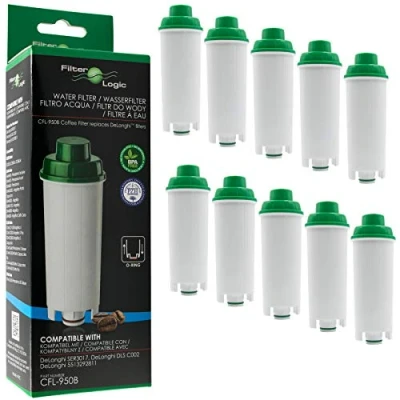 Image of FilterLogic CFL 950B 4 Pack Water Filter Softener Compatible with Delonghi DLS C002 DLSC002 Cartridge for Coffee Maker Machines