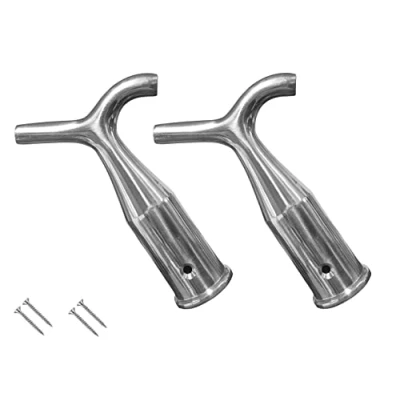 Image of TERF® Traditional Polished Chrome Pole Hook Sash Window Catch Lift Pull Fanlight Skylight Loft Attic Blinds Boat including Fixing Screw Pack of 2