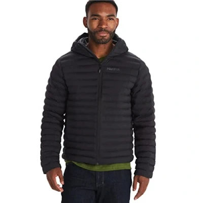 Image of Marmot Men Echo Featherless Hoody, Warm Puffy Jacket, Insulated Hooded Winter Coat, Water resistant Quilted Parka, Lightweight Packable Outdoor Windproof