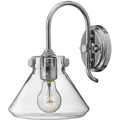 Image of Congress 1 Light Glass Shade Wall Chrome, E27