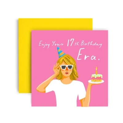 Image of Huxters 17th Birthday Card for Her Friend Female Cake Daughter Sister Girls 14.8cm (17th)