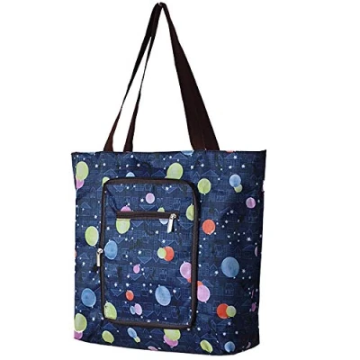 Image of Millya Creative Waterproof Foldable Large Shopping Bag Travel Recycle with Side Pocket (Colorful Balloon)