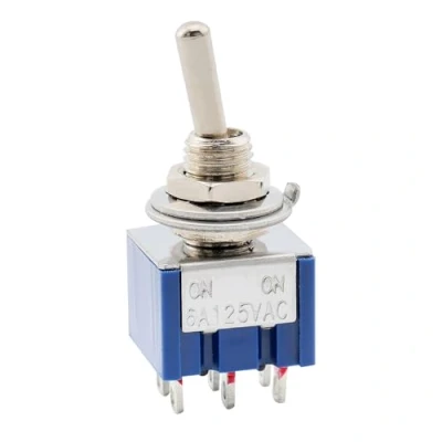 Image of Musiclily 2 Position DPDT Guitar Mini Toggle Switch ON 6 Pin Selector,Blue