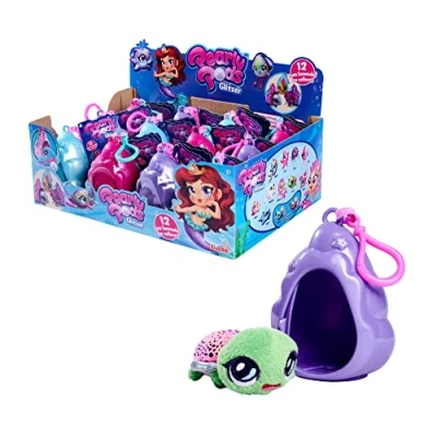Image of Simba 105952560 Pearly Pods Glitter, Sea Creatures to Collect, 12 Assorted Compartments, Only One Item Supplied, Collectible Figures, Pendant, 8 cm, Plush from 3 Years