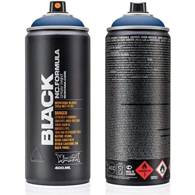 Image of Montana Black Spray Paint, Matt Finish, 400ml Can, Colour: BLK5080 Ultramarine