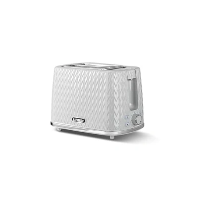 Image of Linsar 2 Slice Toaster Unique Curved Texture Defrost, Reheat, Cancel Functions 7 Browning Levels, Wide Slots, Removable Crumb Tray Automatic Switch Off 930 Watt (White)