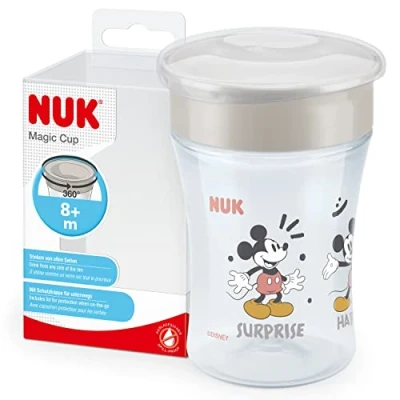 Image of NUK Magic Cup Sippy 360 Anti Spill Rim 8+ Months Leak Proof &amp; BPA Free 230 ml Disney Mickey Mouse