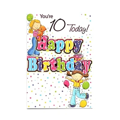 Image of Birthday Card for Ten (10) 10th Year Old Girl Free Post