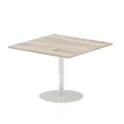Image of Italia 1000mm Poseur Square Table Grey Oak Top 725mm High Leg