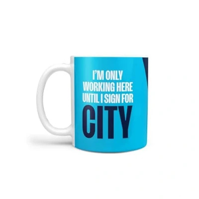 Image of FOCO Officially Licensed Manchester City FC Until I Sign for Blue Football Mug