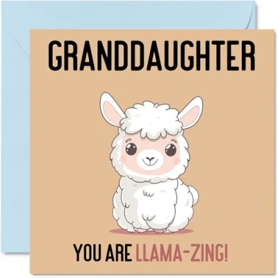 Image of Birthday Cards for Granddaughter Llama Zing Funny Happy Card from Grandparents, Gifts, 145mm x Joke Bday Greeting Women Her