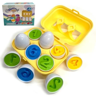 Image of Xwin Sportseries Kids Matching Eggs Numbers Puzzle Educational Learning Toy for Children Montessori Fun Baby Toys Sensory with Storage Box Gift 6pcs Toddlers