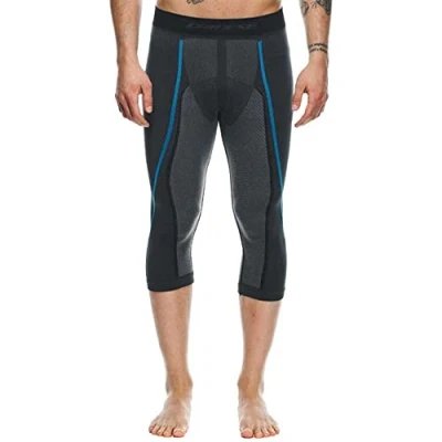Image of Dainese Men&#039;s Dry Pants 3/4 Base Layer Bottom, Black/Blue, M