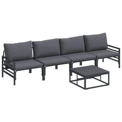 Image of Vidaxl Garden Sofa Set 5 pcs Anthracite Steel