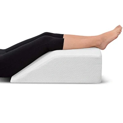 Image of Leg Elevation Memory Foam Pillow with Removeable, Washable Cover Elevated Pillows for Sleeping, Blood Circulation, Swelling Relief and Sciatica Pain Back Pregnancy