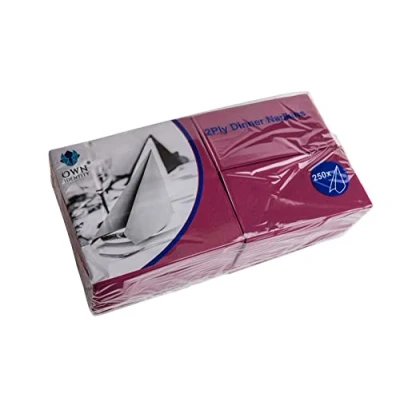 Image of We Can Source It Ltd Paper Napkin Serviettes/Tissues Soft 2 Ply 40cm Dinner 8 Fold (Rectangular) Burgundy Red 500 Napkins (2Pack)