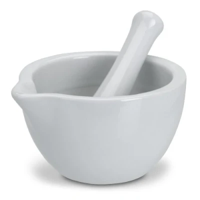 Image of Mortar and Pestle Porcelain 9.5 x 6.5 cm White