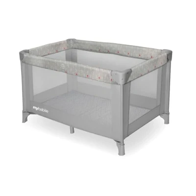 Image of My Babiie Travel Cot Lightweight, From Birth to 15kg, Easy Fold &amp; Compact, Bag, 120cm x 60cm Padded Mattress Dani Dyer Elephants