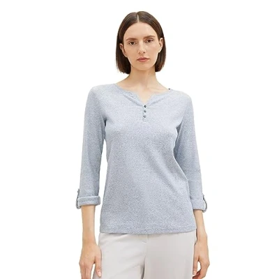 Image of TOM TAILOR Ladies 1024036 Striped T Shirt, 26053 Offwhite Navy Small Stripe, XL