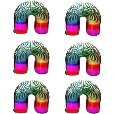 Image of SDMAX Rainbow Magic Spring, Slinky Spring Coil for Kids, Expandable Fidget Toy, Funny Stretching and Bouncing Toy (6X15CM)