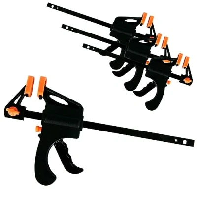 Image of NTEK Clamps for Woodwork Set, Quick Grip and Ratchet Release Ideal Wood Clamp Woodworking Heavy Duty Bar Set One Handed (Pack of 4)