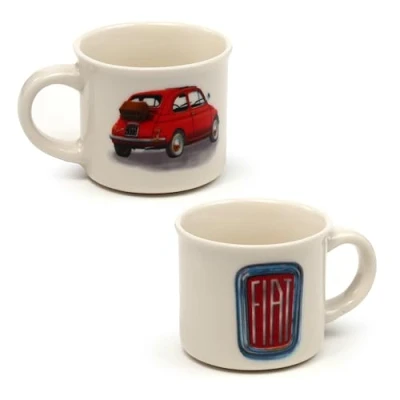 Image of Puckator Fiat 500 Set of 2 Porcelain Espresso Cups