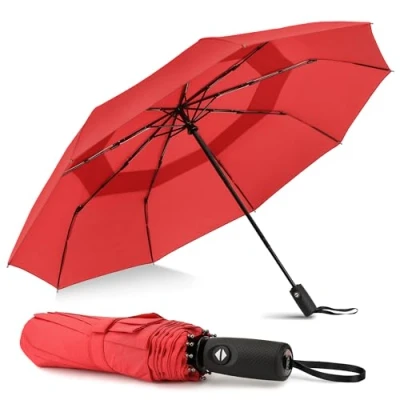 Image of ZOMAKE Umbrella Windproof Strong Compact Umbrellas Automatic,Folding Wind Resistant Travel Mini,Small,Pocket,Totes Men Women(Red)