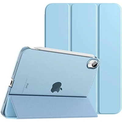 Image of TiMOVO Case for iPad Mini 7 A17 Pro 8.3 inch 2024, 6th Generation Case, Slim Translucent Hard Back Folio Cover Support Touch ID &amp; Apple Pencil Charging, Auto Wake/Sleep, Sky Blue