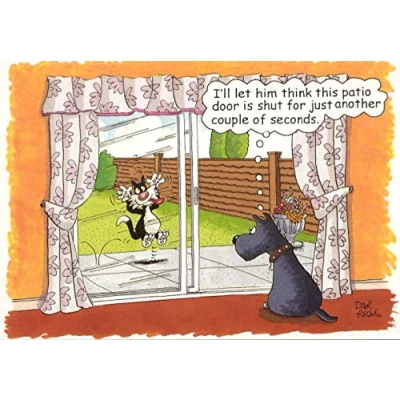 Image of Dogs Revenge Funny HUMOUROUS Birthday Card The Side of Life!