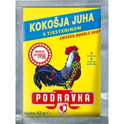 Image of Chicken Flavored Noodle Soup Mix Podravka 62 g 2.2 oz each Pack of 5