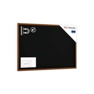 Image of ALLboards Black Magnetic Chalkboard with Varnished Wooden Frame 180x120cm, Chalk