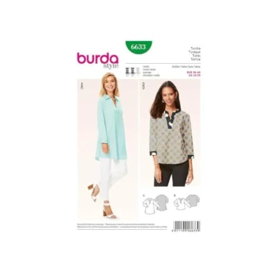Image of Burda b6633 Tunic Sewing Pattern Paper 19 x 13 1 cm White