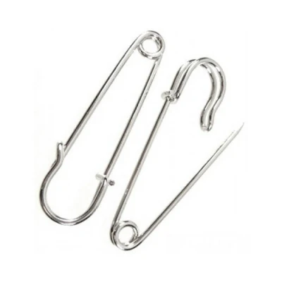 Image of Antique Silver Plated Iron 50mm Kilt Pins Pack of 10 for Various Uses, Home, Crafting, Accessories