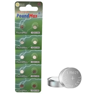 Image of 10 X AG1 364 363 LR621 SR621SW 1.5v PoundMax ALKALINE BUTTON CELL BATTERY