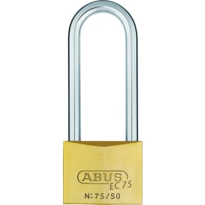 Image of ABUS 26849 80mm Long Shackle Brass Padlock with Reversible Key