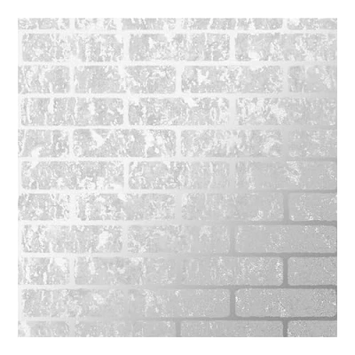 Image of Super fresco Grey Milan Metallic Brick Wallpaper