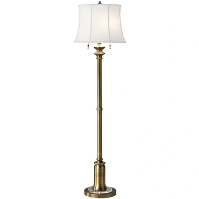 Image of Stateroom 2 Light Floor Lamp Brass, E27